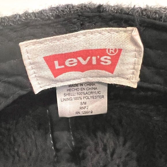 Levi's Gray Knit Newsboy Paperboy Cap Hat Mens One Size - Picture 2 of 3